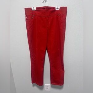 Bend Over Red Elastic Plus Size Pants Size 16P